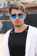 Óculos de Sol  Cinza c/ Azul Espelhado (Unissex)