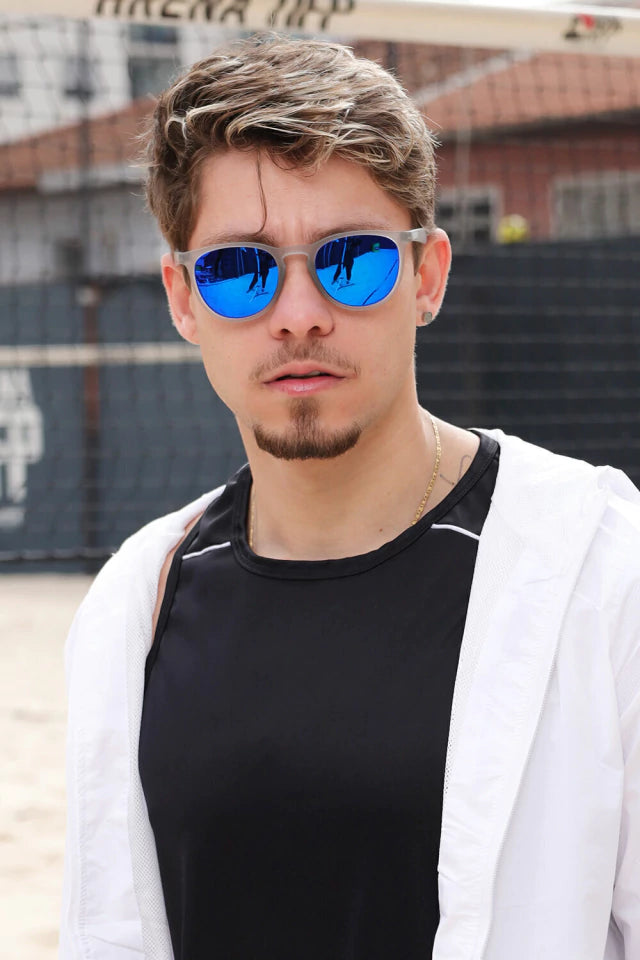 Óculos de Sol  Cinza c/ Azul Espelhado (Unissex)