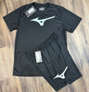 Conjunto Mizuno Preto - Logo Branco