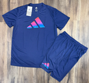 Conjunto Adidas Azul - Logo Colorida