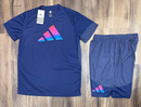 Conjunto Adidas Azul - Logo Colorida