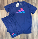 Conjunto Adidas Azul - Logo Colorida