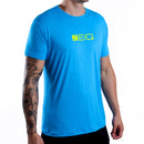 Camiseta Esportiva Slim Zeiq Azul – Logo Amarelo