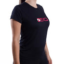 Baby Look Zeiq Preta – Logo Rosa e Branco