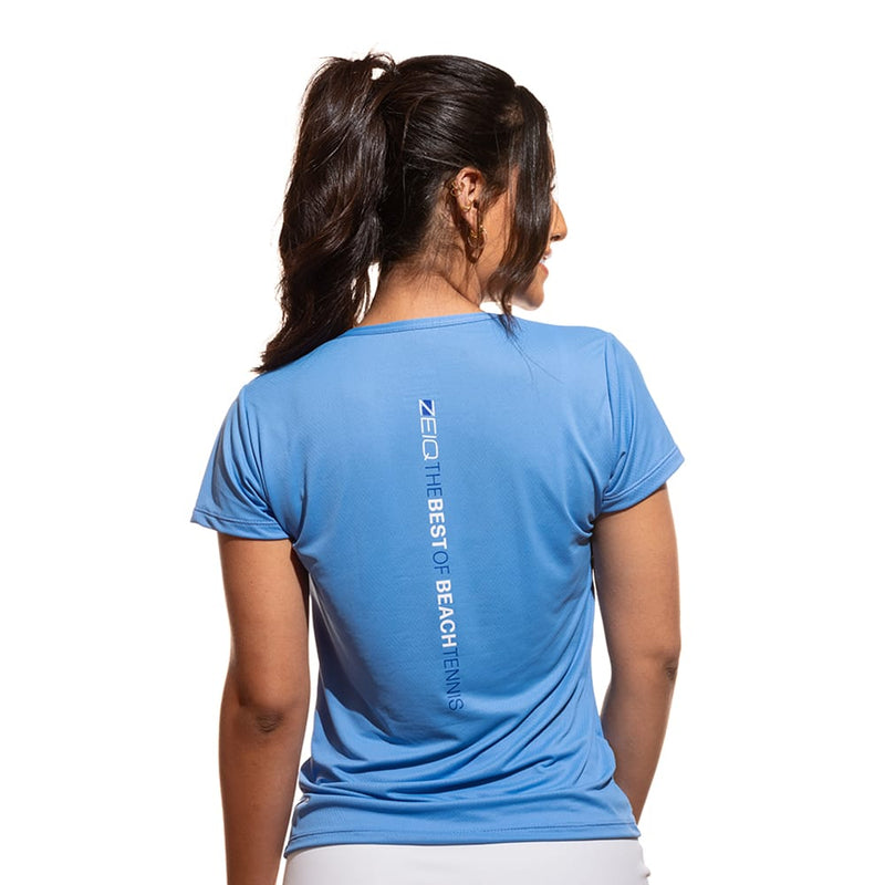 Baby Look Line Zeiq Blue Jeans – Logo Branco e Azul