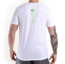 Camiseta Esportiva Slim Zeiq Branca – Logo Verde e Cinza