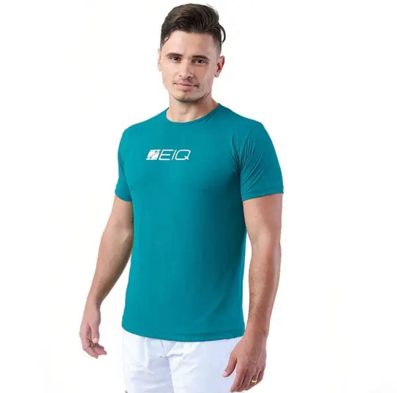 Camiseta Esportiva Slim Zeiq Verde Petróleo – Logo Branco