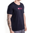 Camiseta Esportiva Slim Zeiq Preta – Logo Rosa e Branco