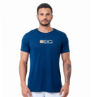 Camiseta Esportiva Slim Dry Zeiq Azul Marinho – Logo Branco e Laranja