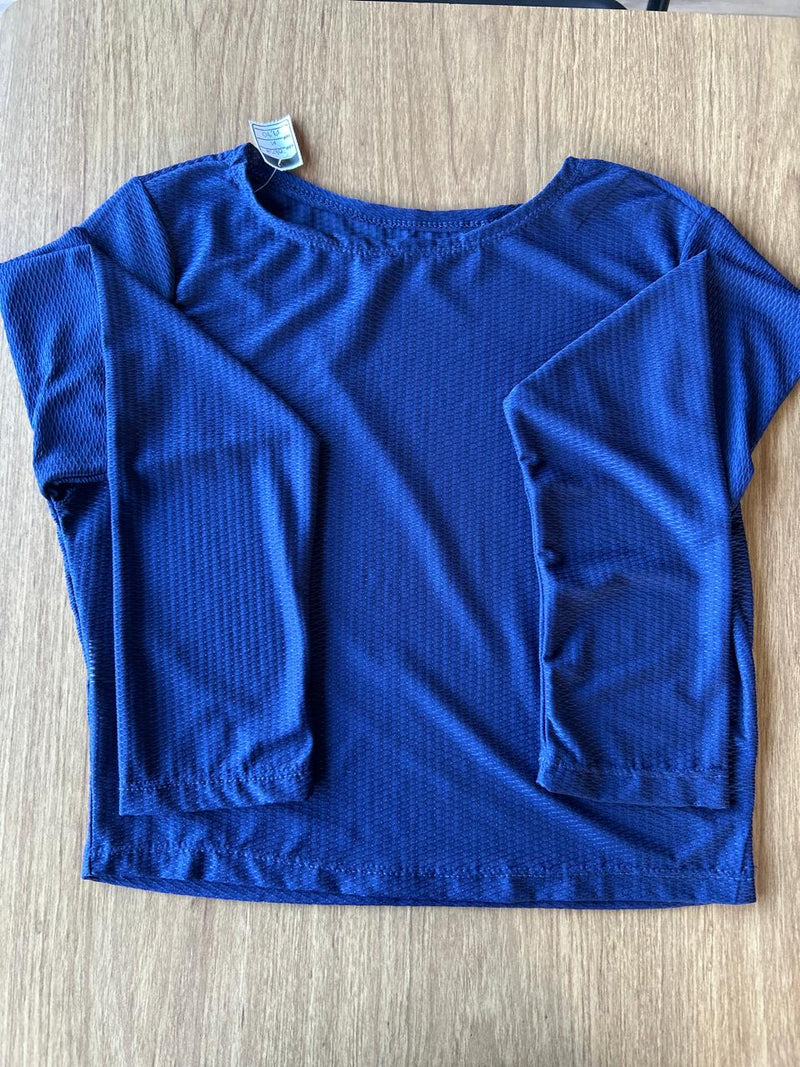 Blusa Manga Longa Azul Fitness