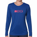 Baby Look Manga Longa Zeiq Azul Marinho – Logo Rosa